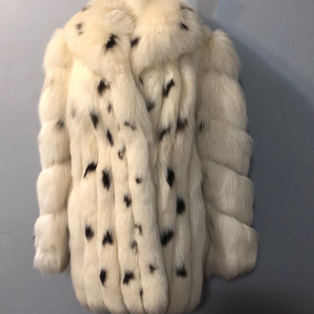 Saga Fox Vintage Spotted Shadow Fox Coat